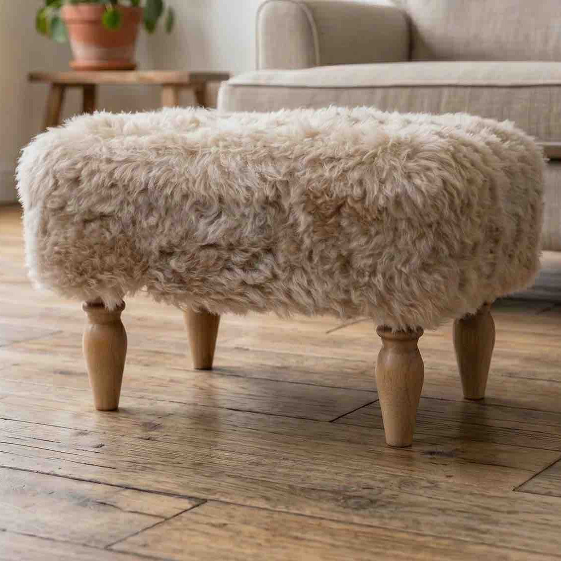 Sheepskin Footstool