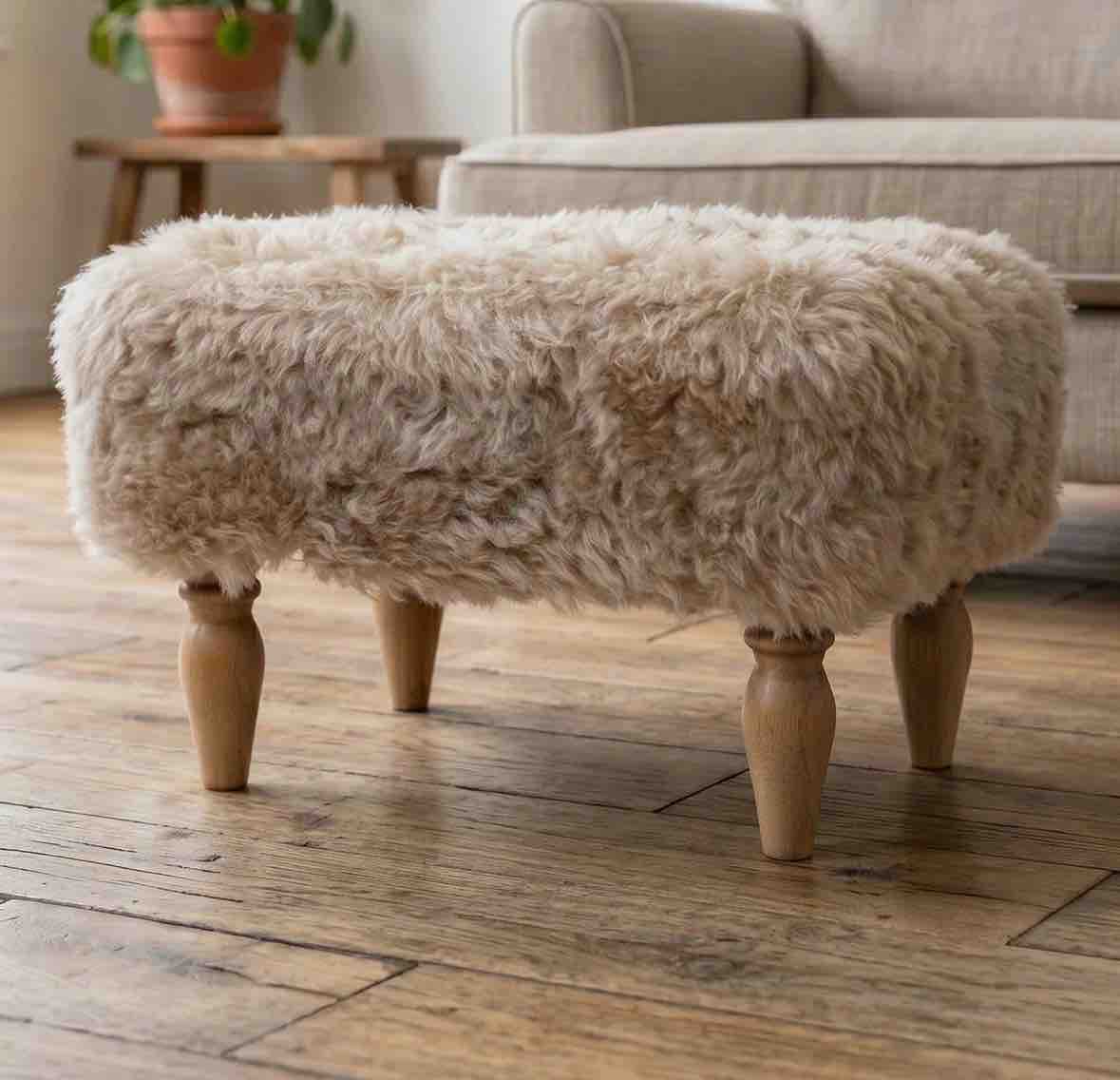 Sheepskin Footstool