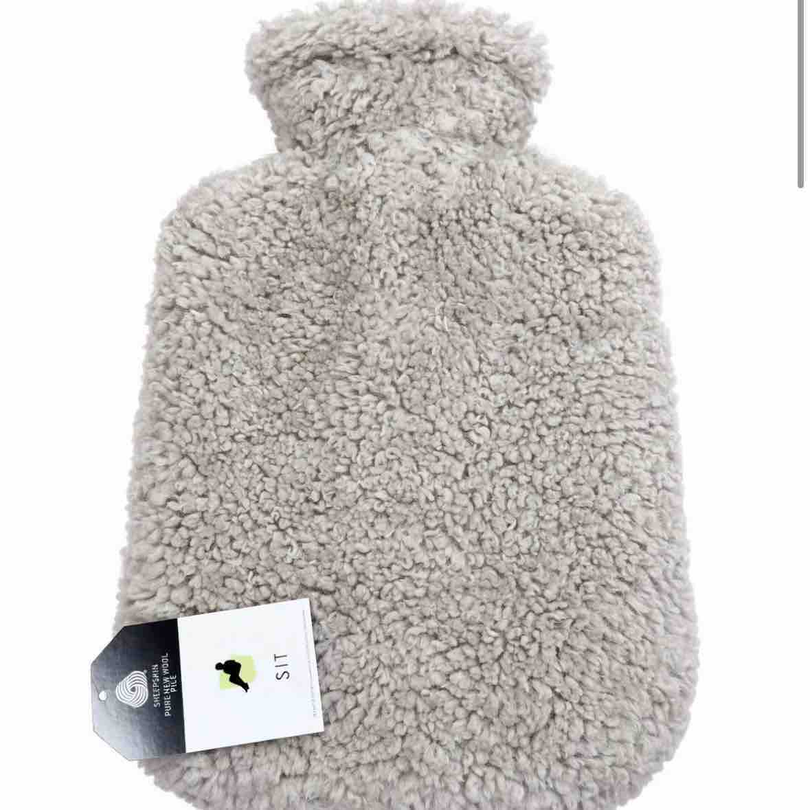 Genuine Sheepskin Hot water Bottle Cover | Includes 2L Hot water Bottle | Grey Or Beige