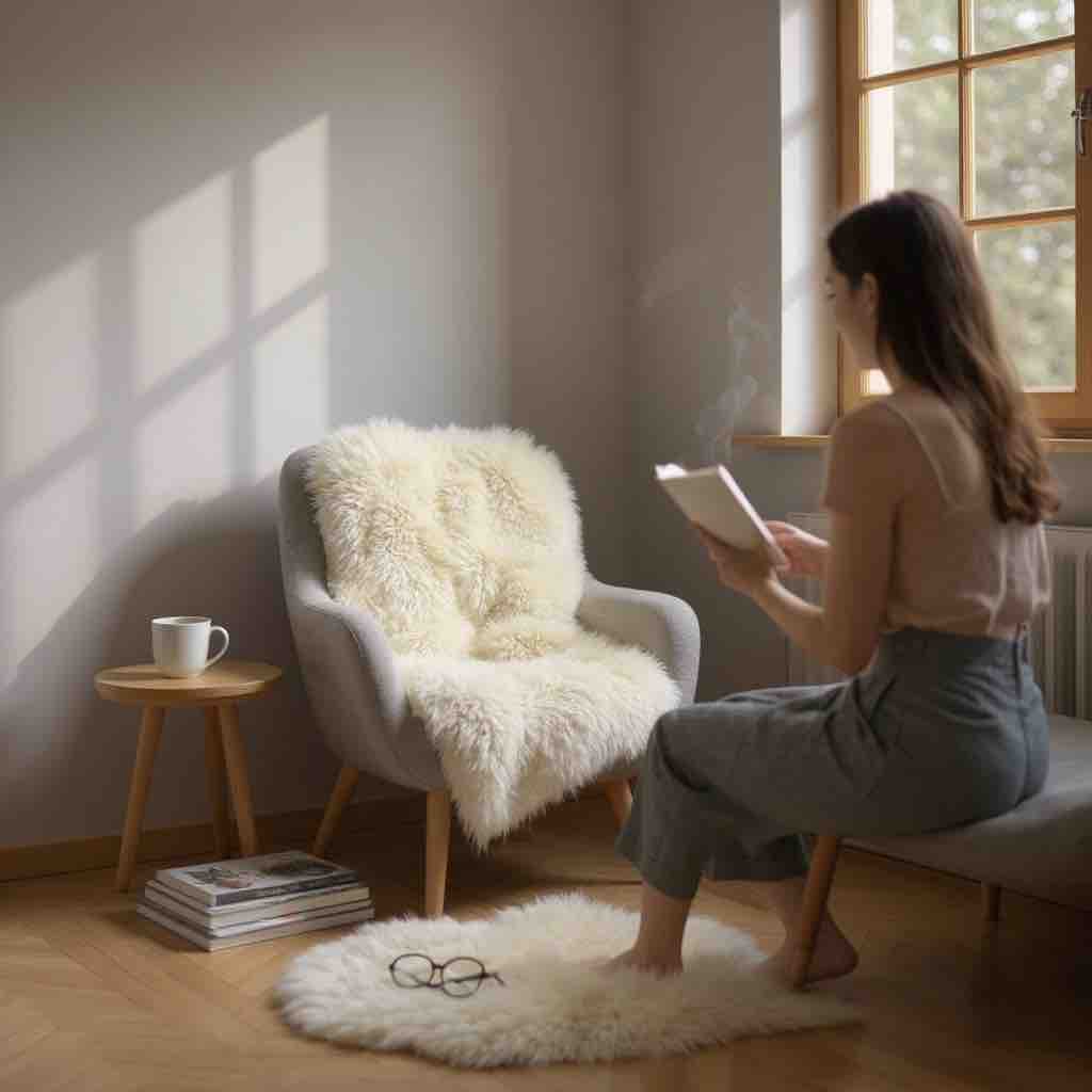 Genuine Hill Sheep Sheepskin Rug | Medium 95cm