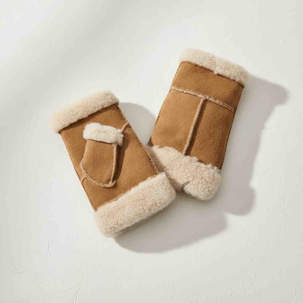 Fingerless Genuine Sheepskin Glove