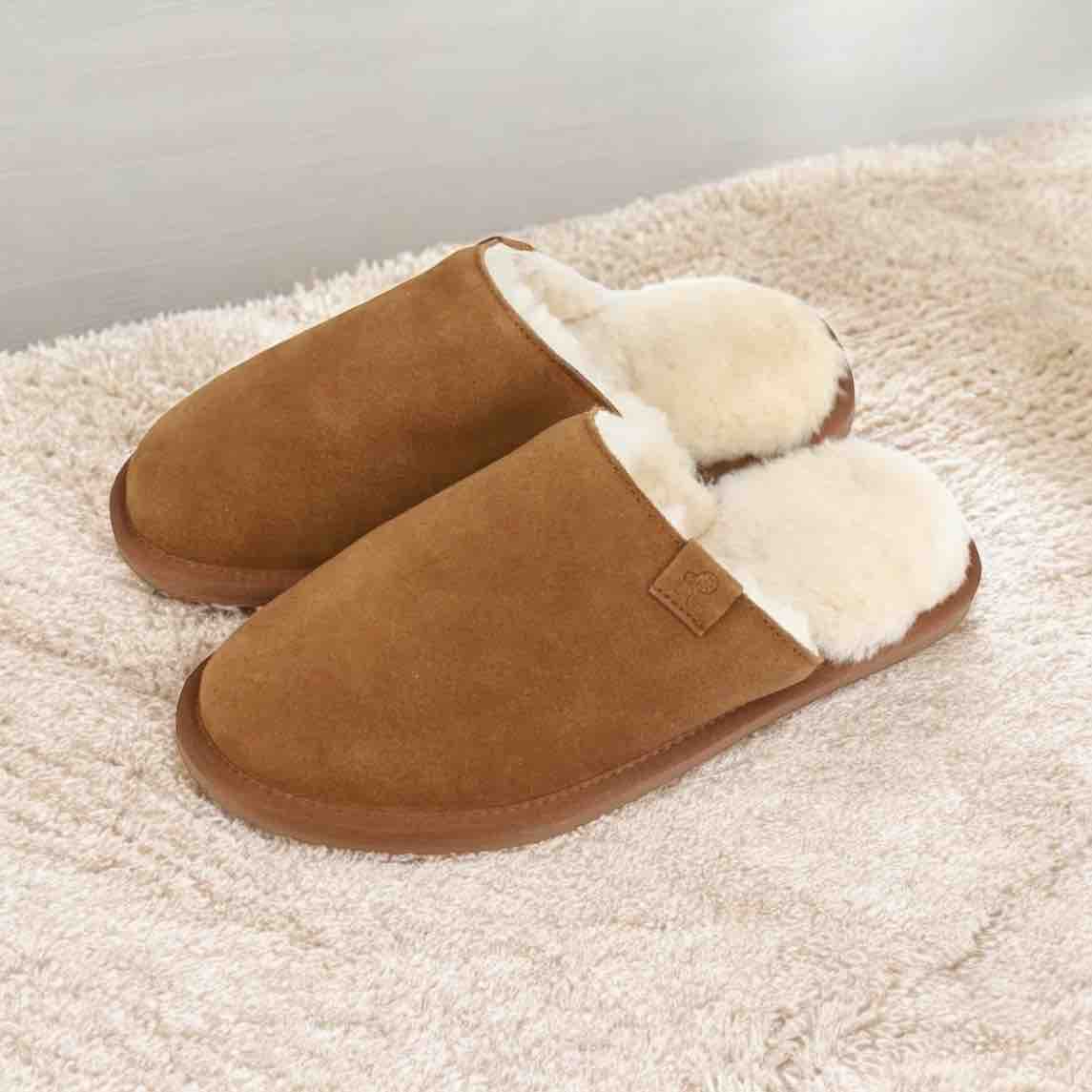 Ellis Men’s Sheepskin Lined Slippers | Chestnut