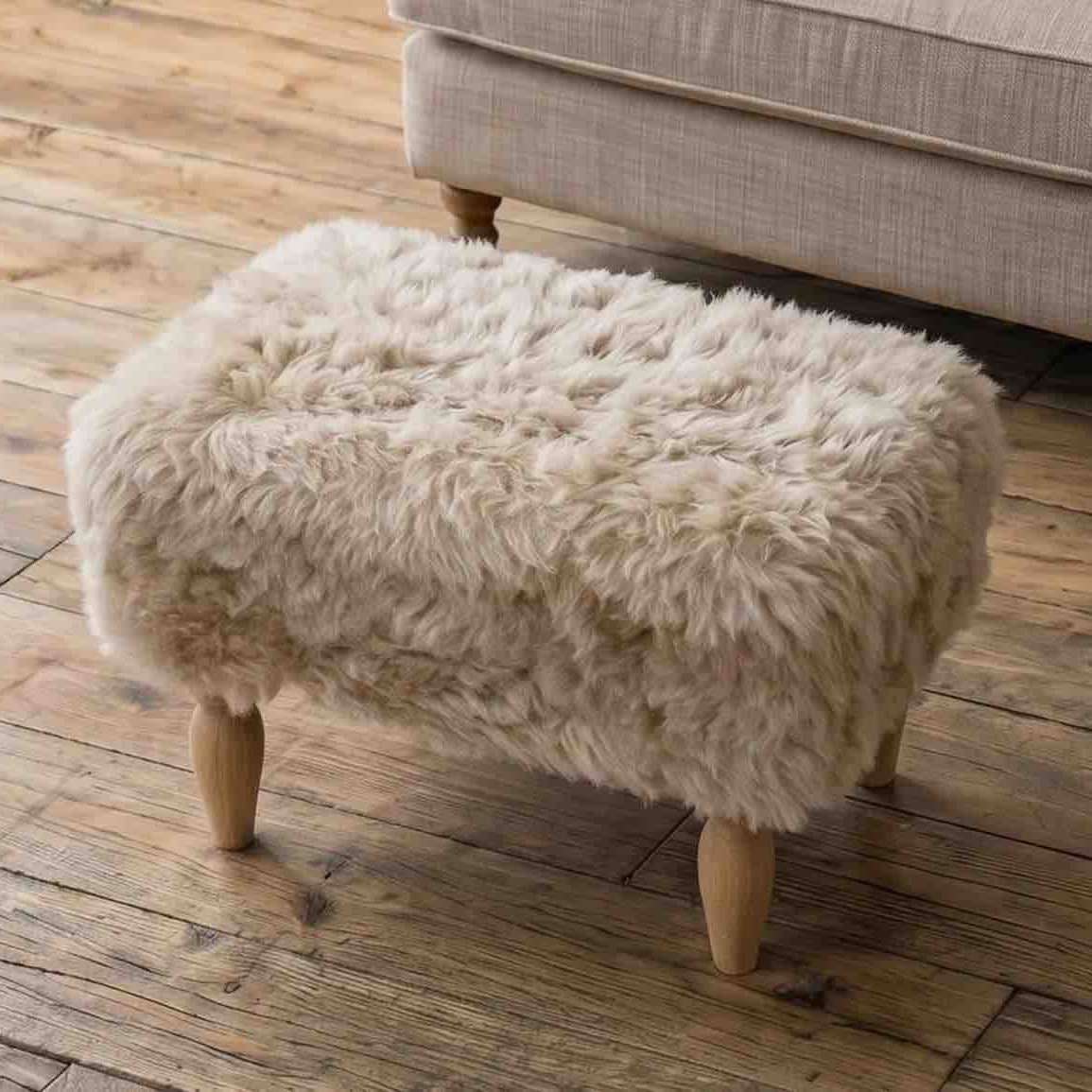 Sheepskin Footstool