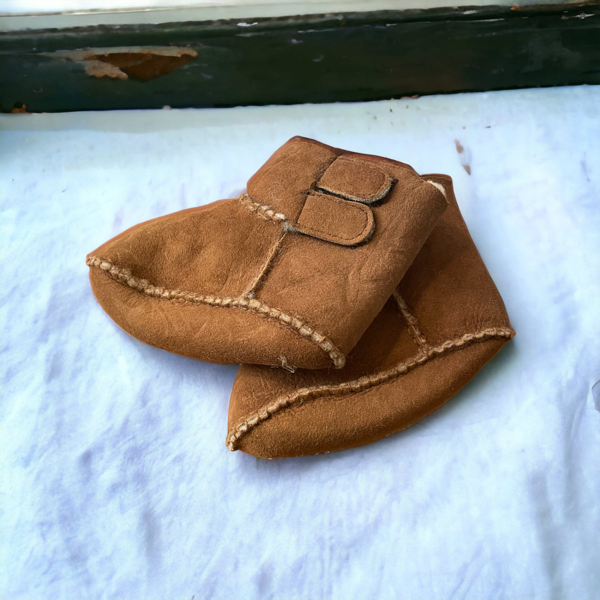 Soft Luxury Baby Booties With Velcro Sides The Old Piggery