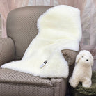 XL Short wool Genuine Sheepskin Rug | 100cms | Ivory | Super Soft