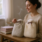 Genuine sheepskin hot water bottle cover includes hot water bottle