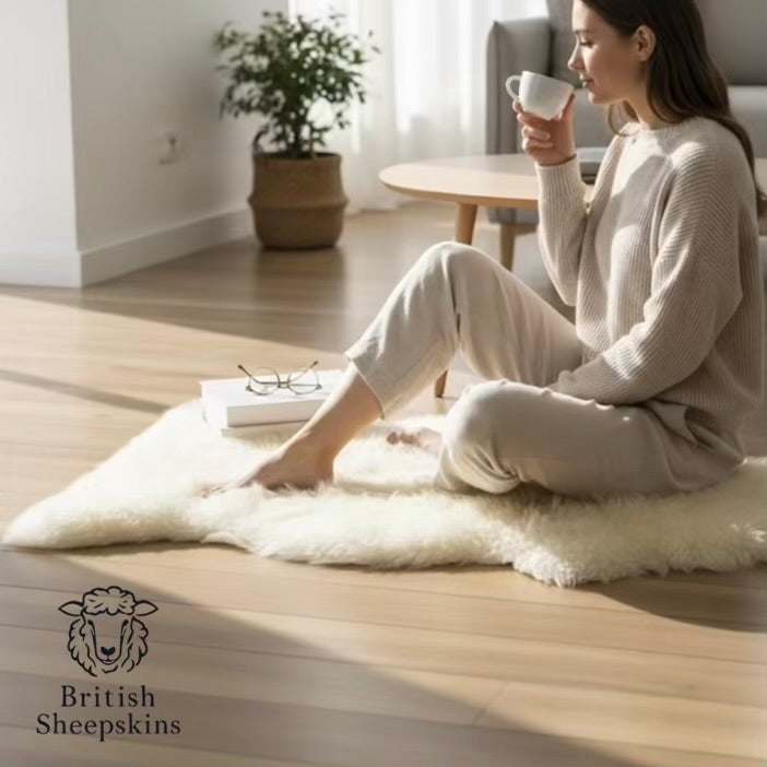 Large British Natural Sheepskin Rug