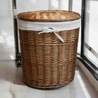 Natural Oval Wicker Laundry Basket
