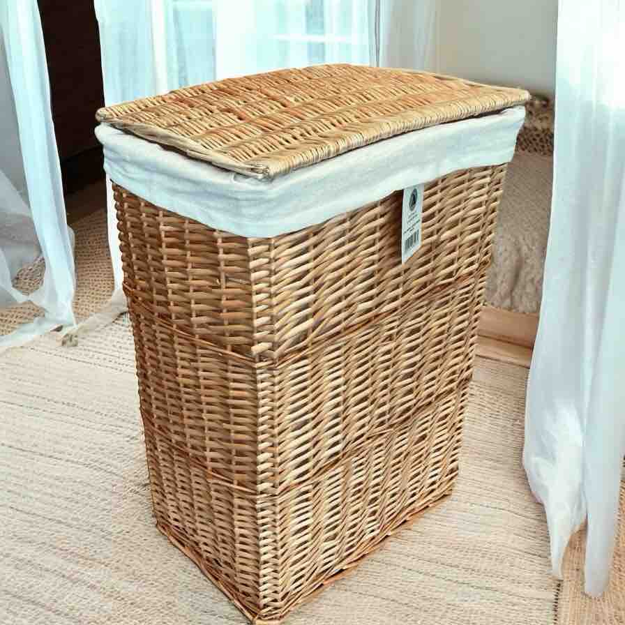 Wicker Laundry Basket | Lined | Large