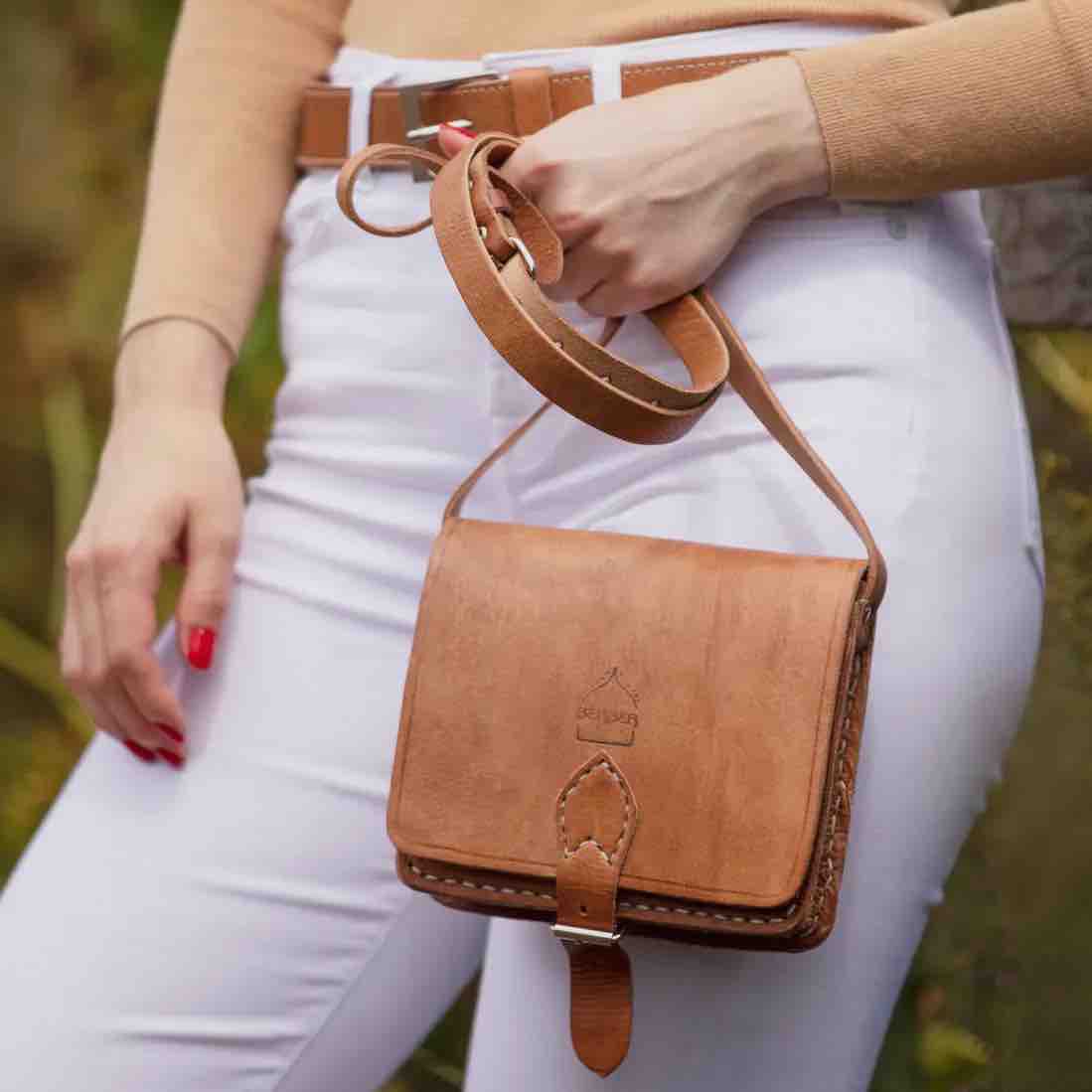 Small Square Leather Saddlebag