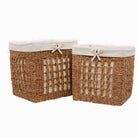 Set Of Two Lined Seagrass Storage Baskets 
