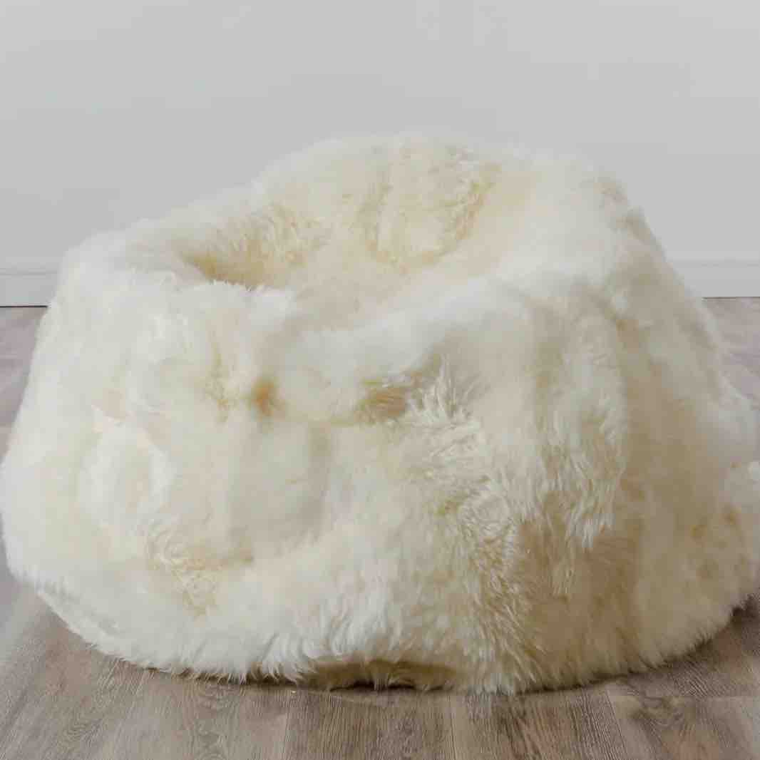 XXL Luxurious Genuine Sheepskin Beanbag