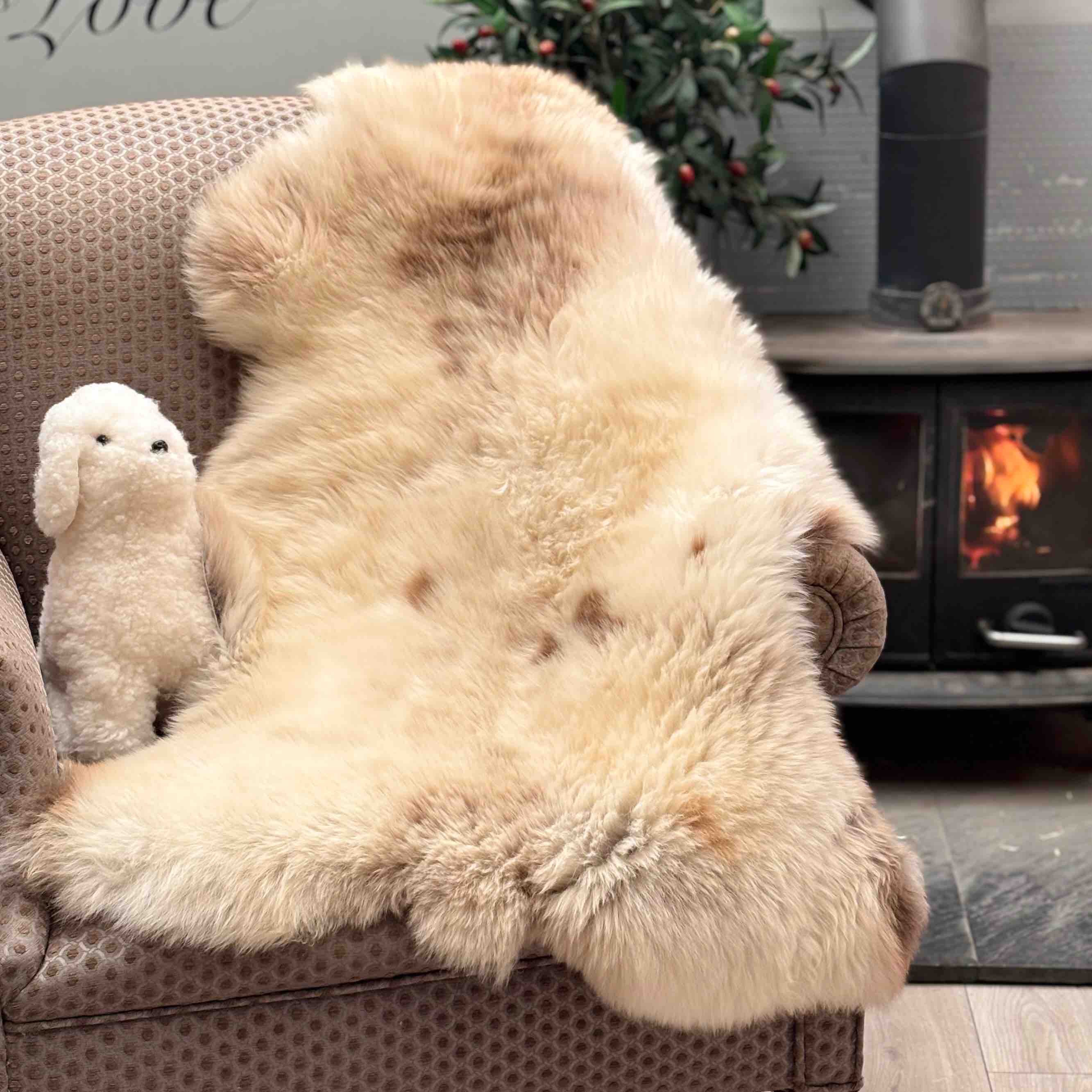 Extra large Jacob sheepskin rug