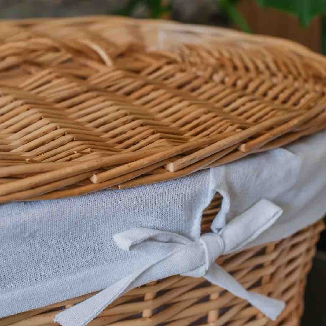 Natural Oval Wicker Laundry Basket