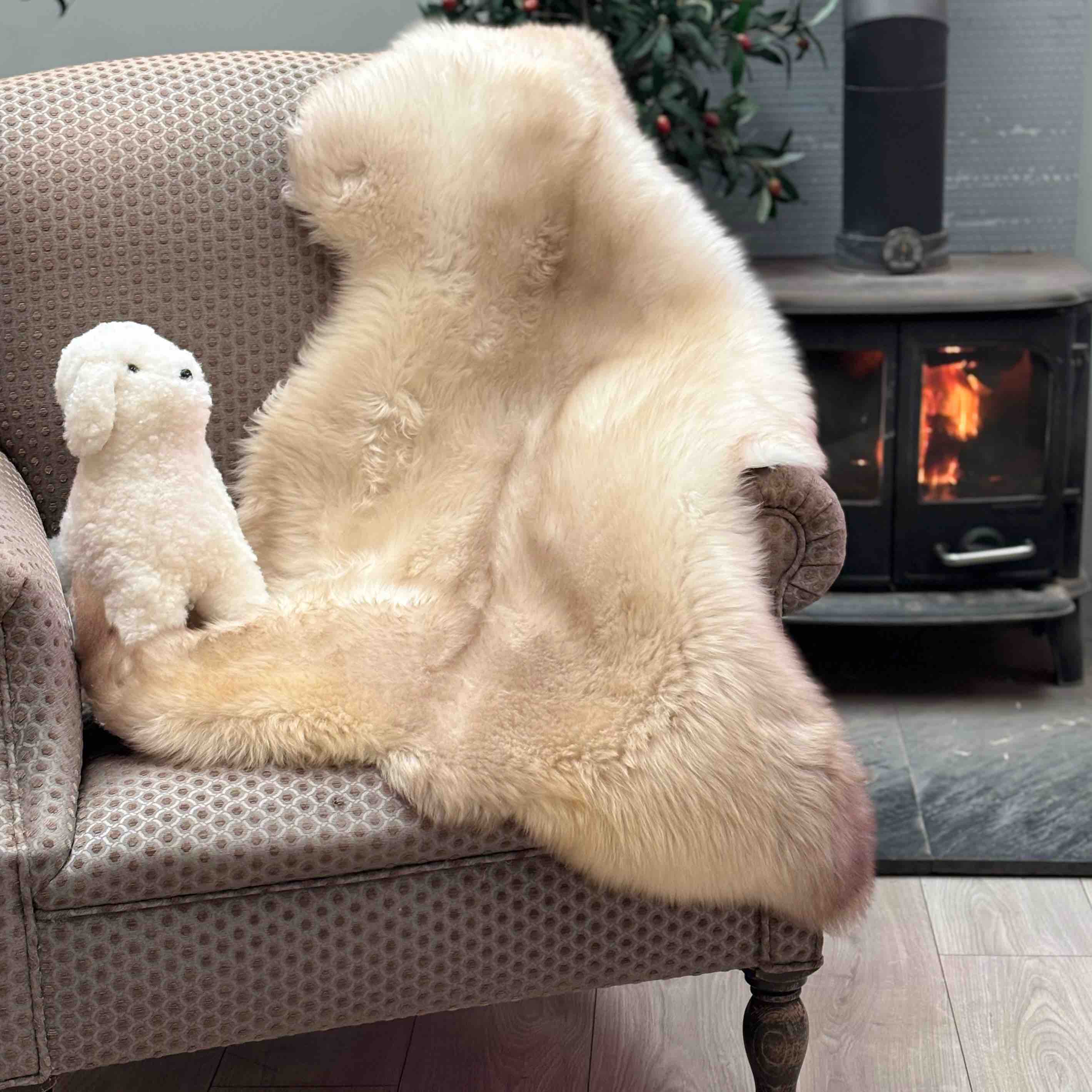 Extra large Jacob sheepskin rug