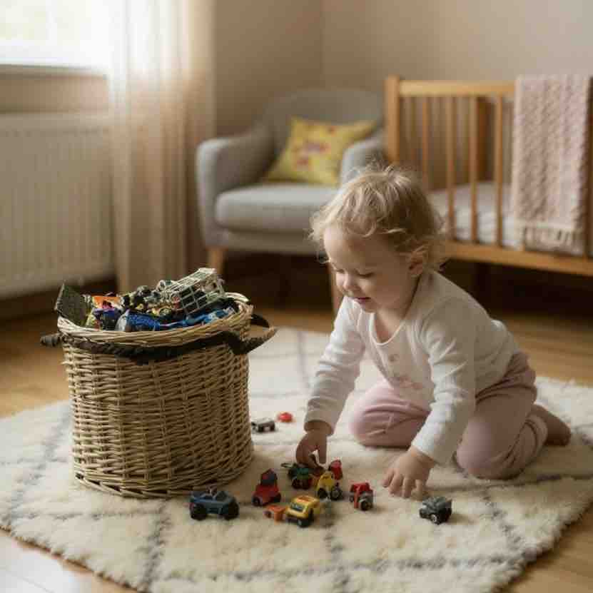 Small Wicker Rope Handle Basket