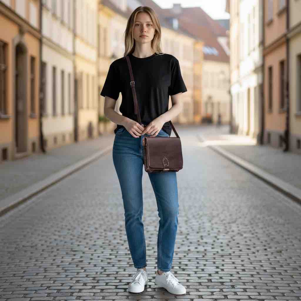 Small Square Leather Saddlebag