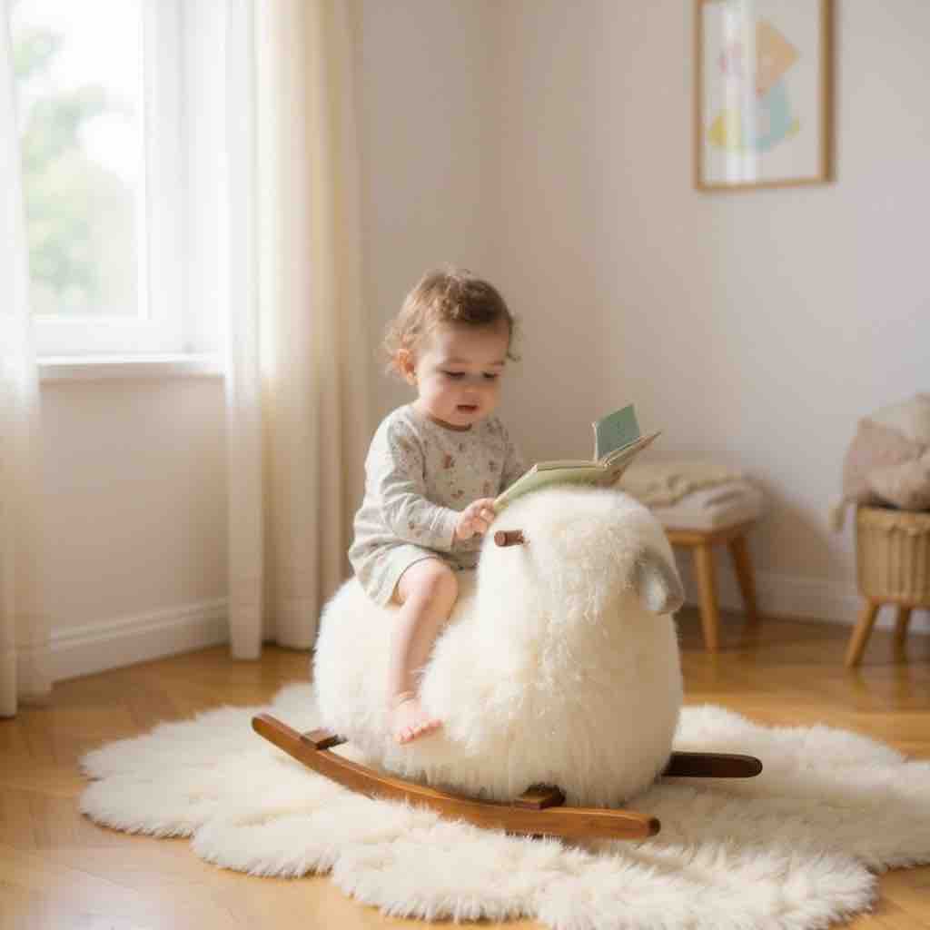 Genuine sheepskin  Rocking Sheep 