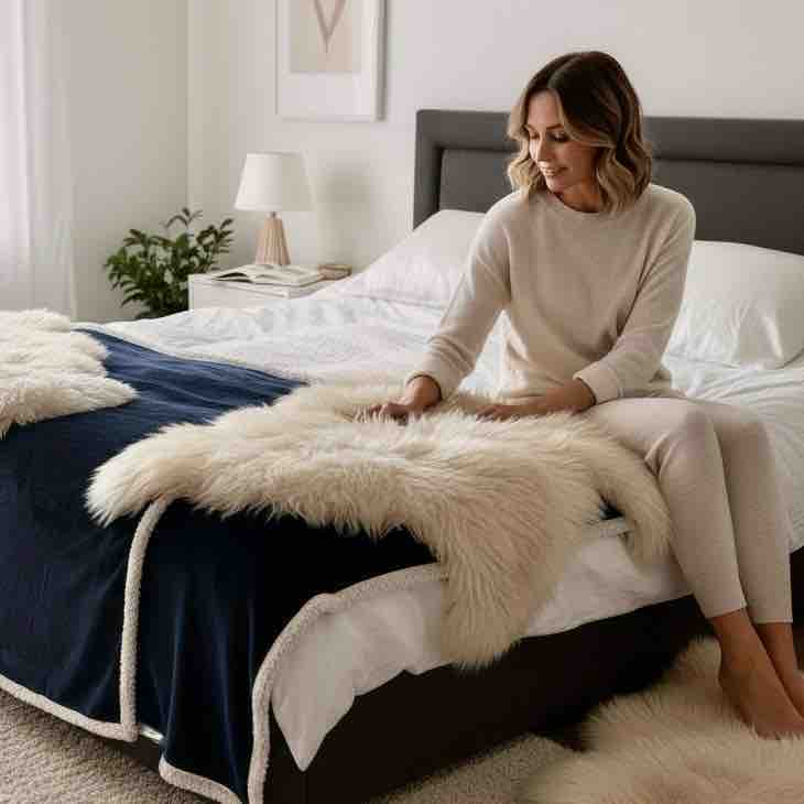Extra Large Genuine Hill Sheep Sheepskin rug | 100 cms