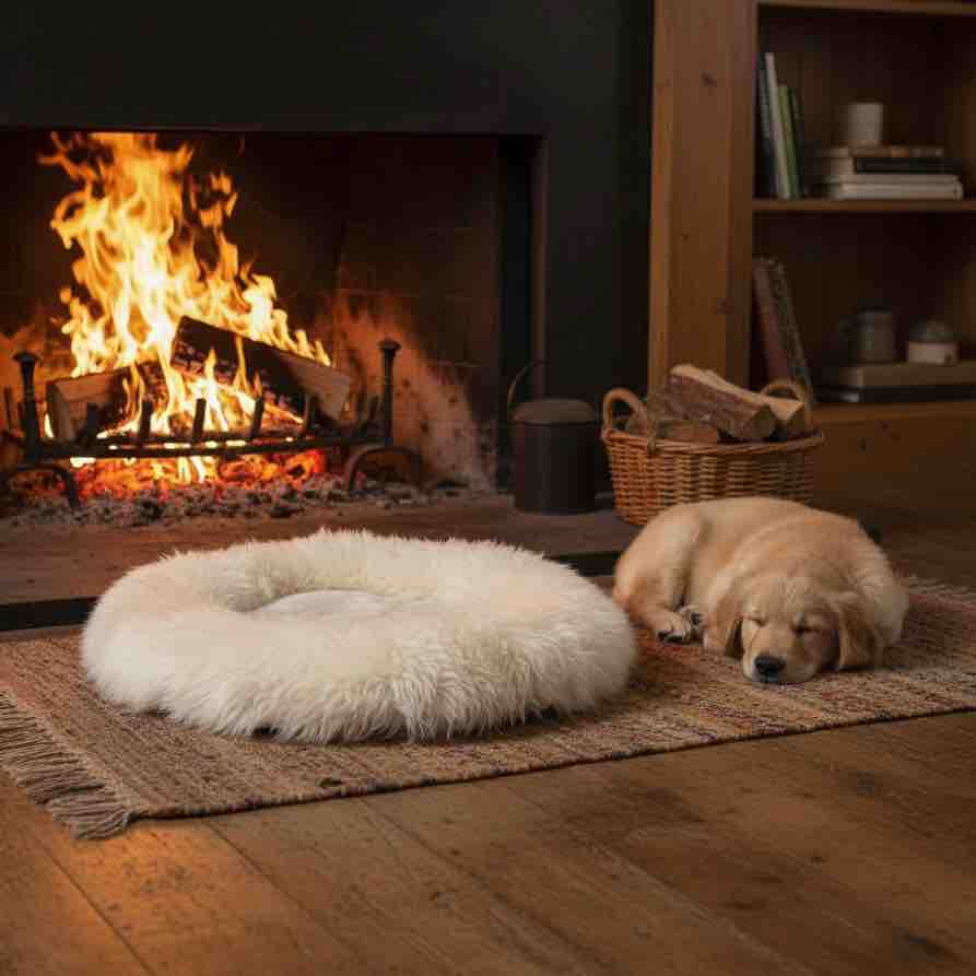 Genuine Sheepskin Pet Bed | Large 90 cms