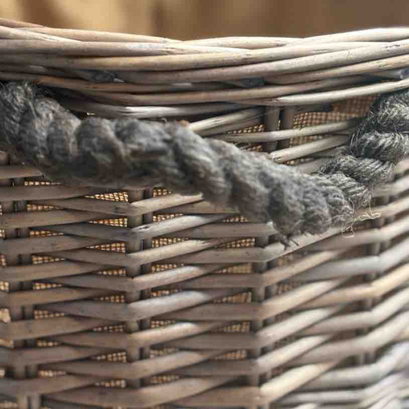 Wicker Basket With Rope Handle