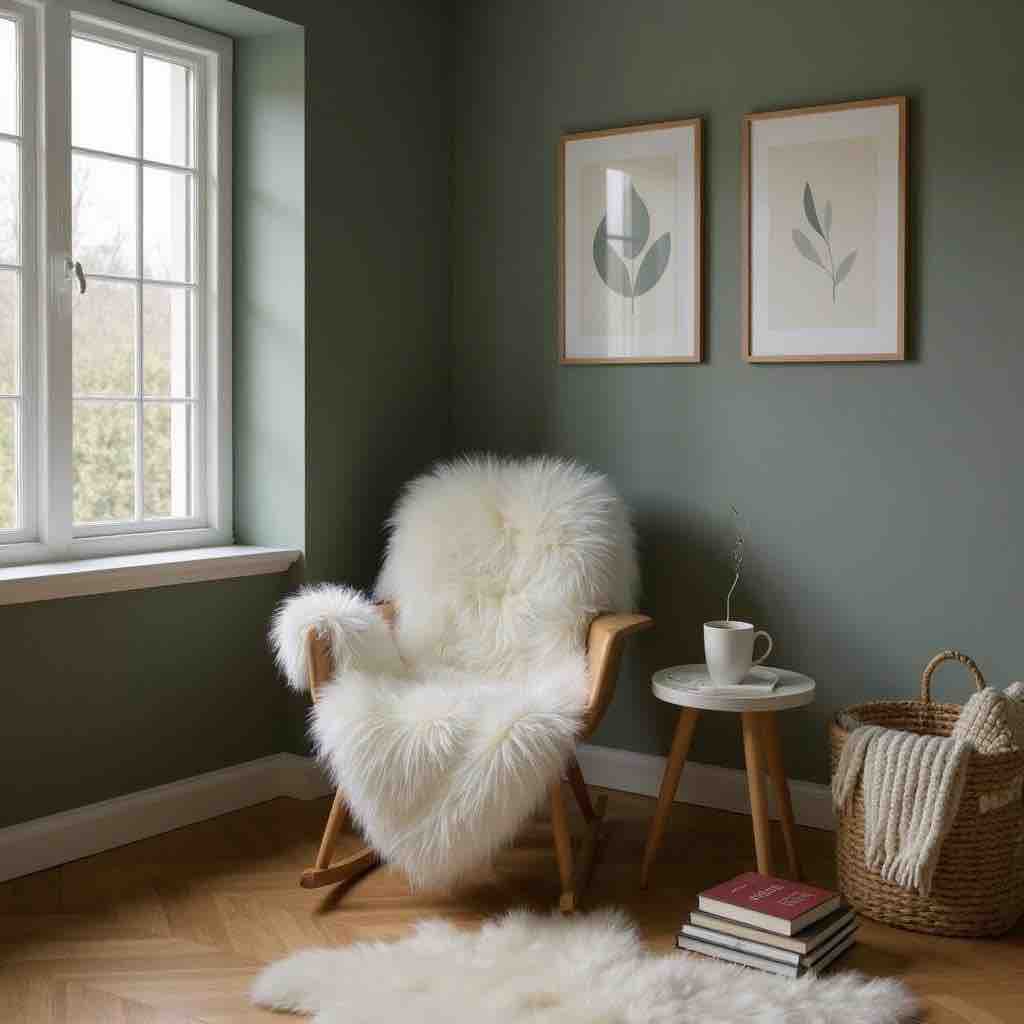 luxurious white Icelandic sheepskin rug