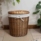 Natural Oval Wicker Laundry Basket