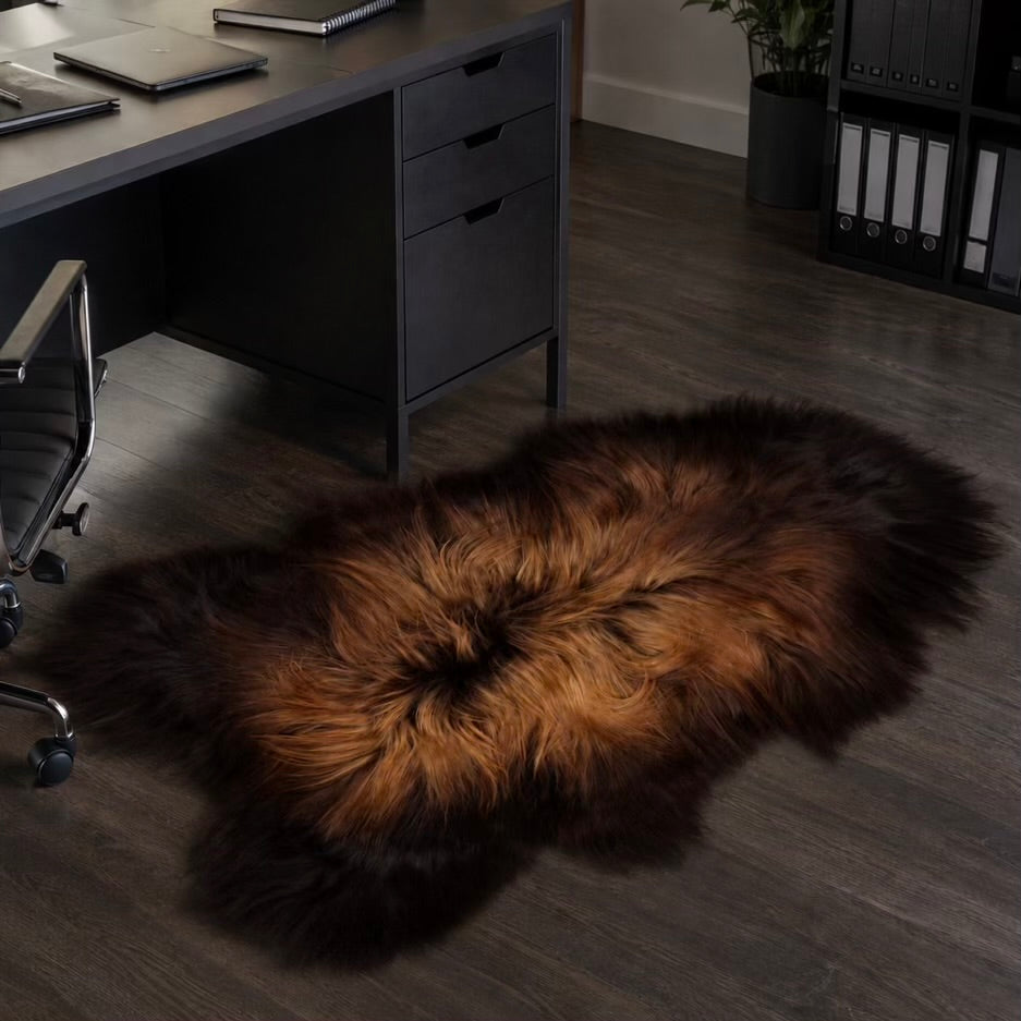 Luxurious XL Flame  Icelandic Genuine Sheepskin Rug | 110cms