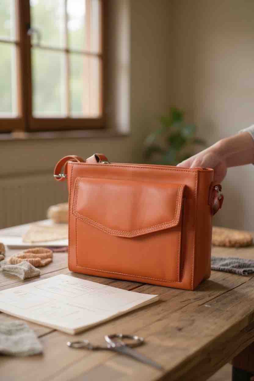 Russet Genuine Leather Crossbody Bag 