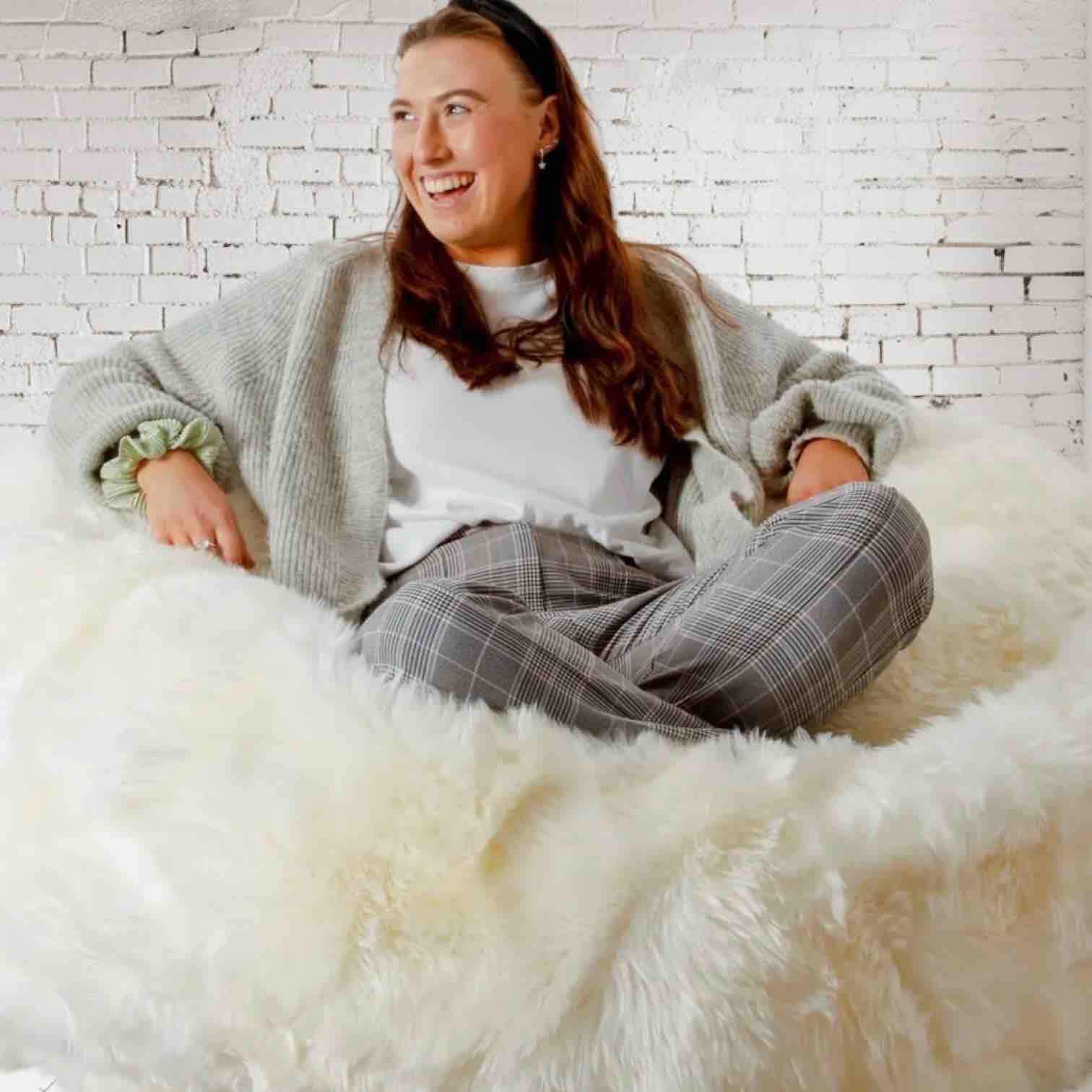 XXL Luxurious Genuine Sheepskin Beanbag
