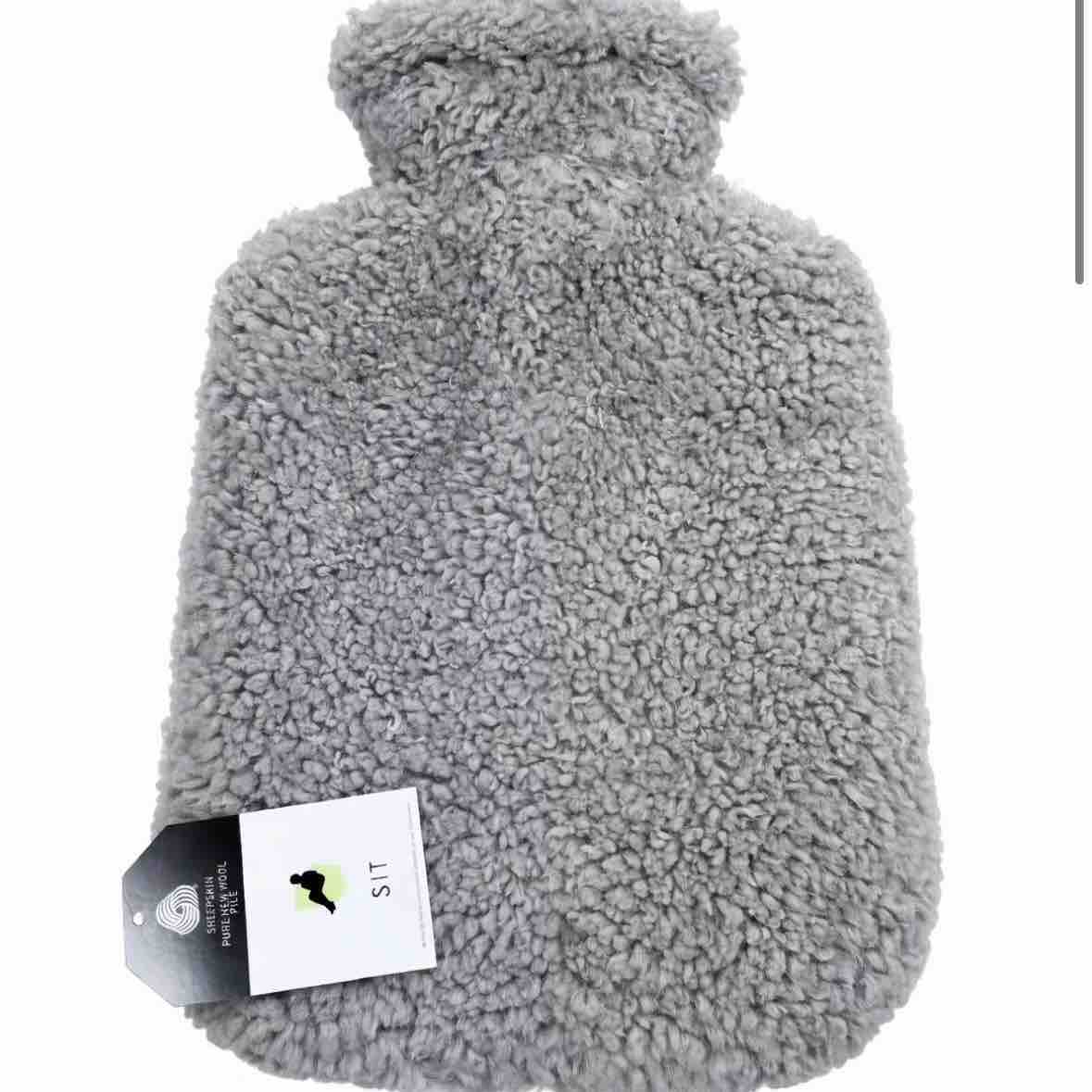 Genuine Sheepskin Hot water Bottle Cover | Includes 2L Hot water Bottle | Grey Or Beige