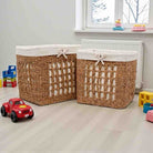 Set Of Two Lined Seagrass Storage Baskets 