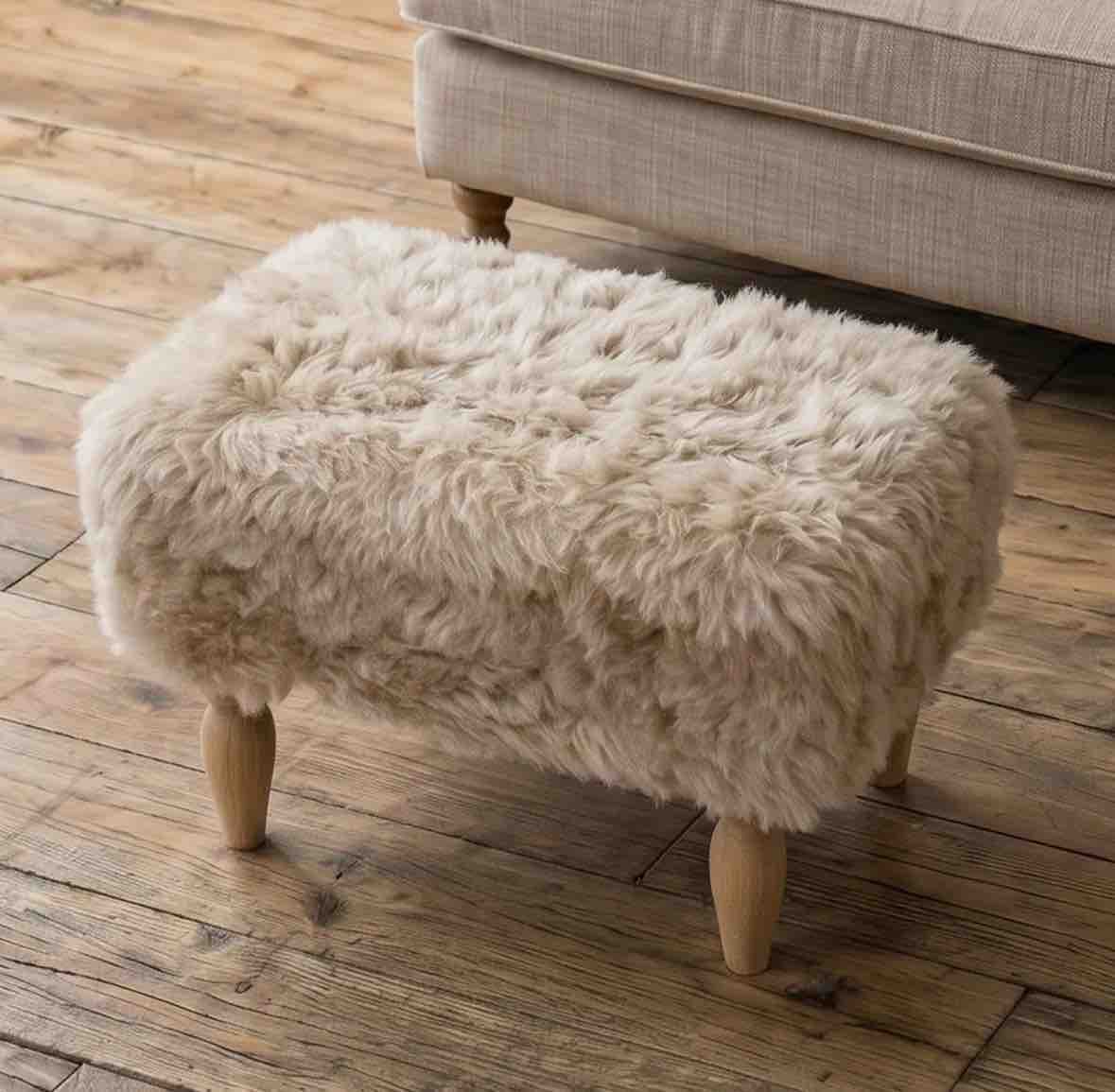 Sheepskin Footstool