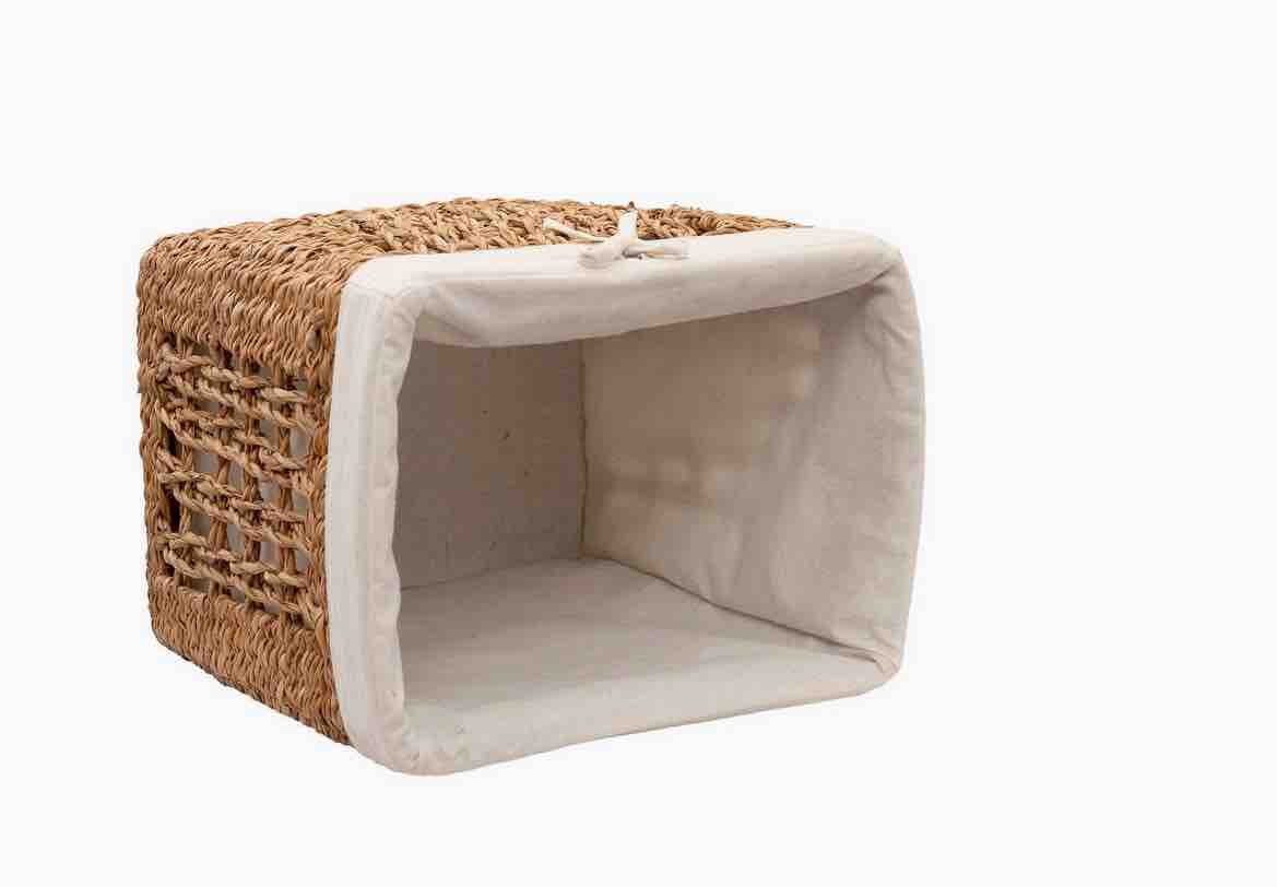 Set Of Two Lined Seagrass Storage Baskets 