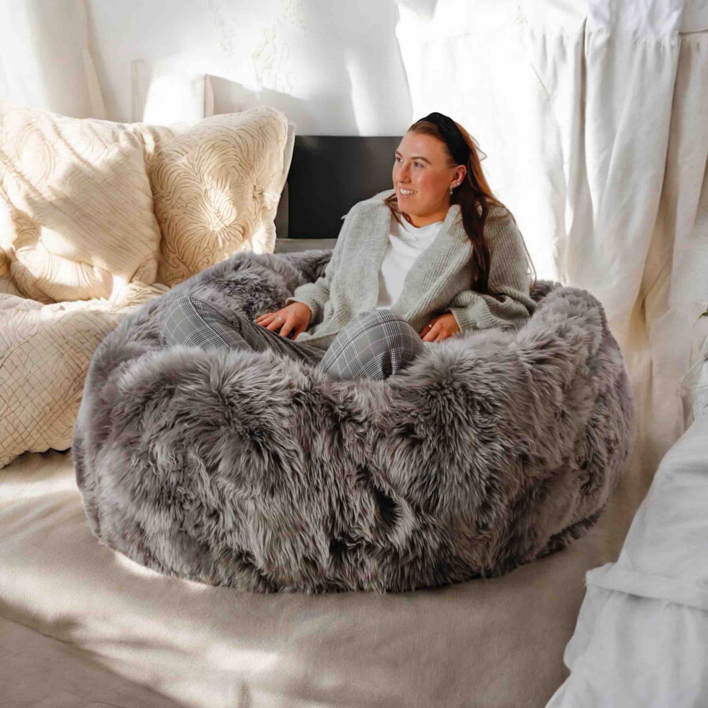 XXL Luxurious Genuine Sheepskin Beanbag