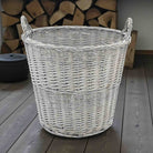 Round Grey Log Basket