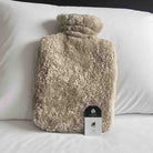 Genuine Sheepskin Hot water Bottle Cover | Includes 2L Hot water Bottle | Grey Or Beige