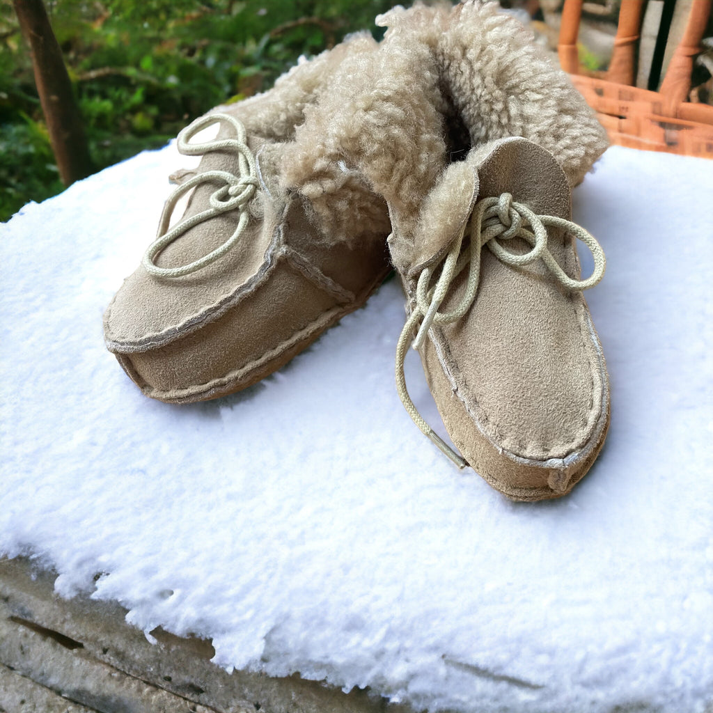 Baby Booties Lace Ups In Autumn Colours