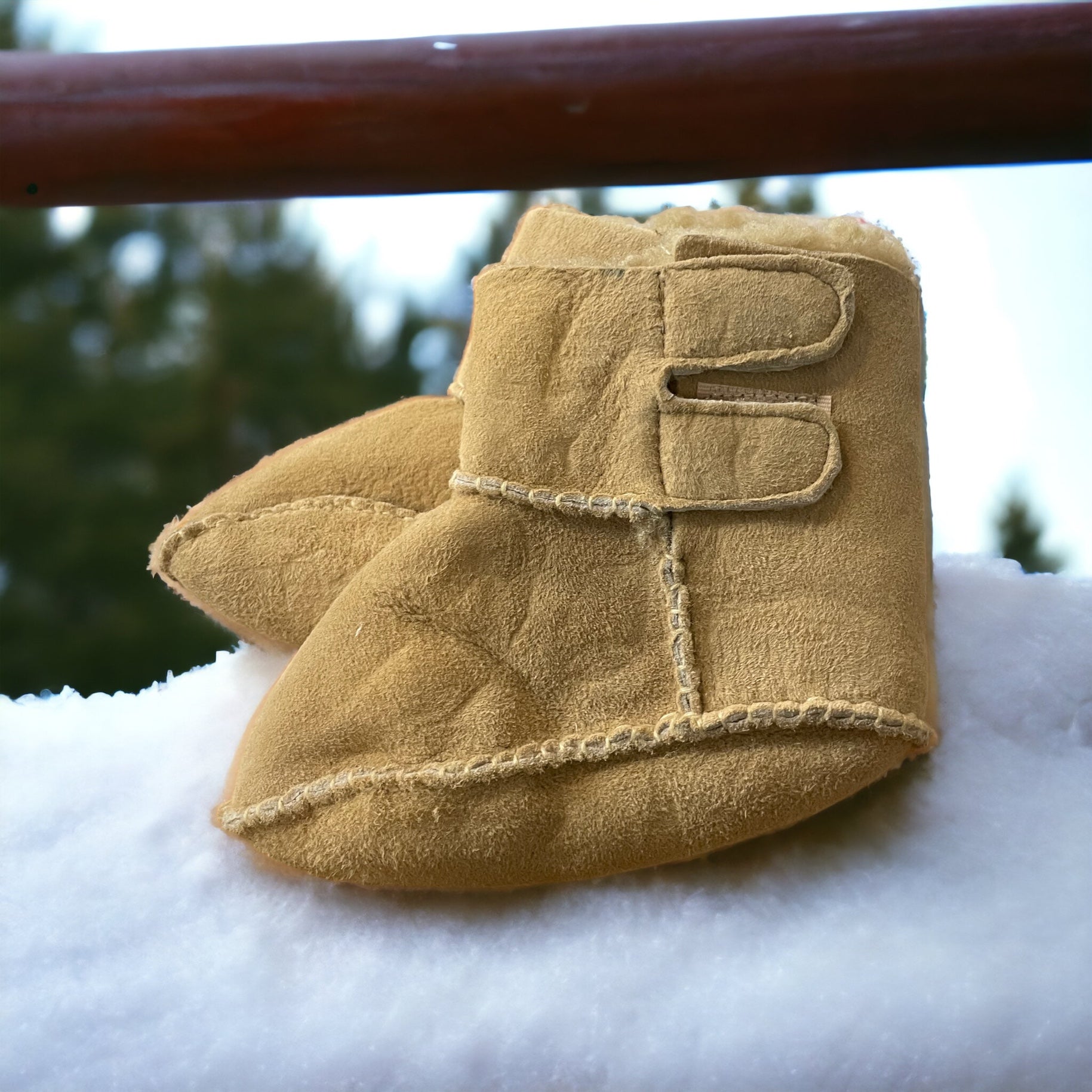 Soft Luxury Baby Booties With Velcro Sides The Old Piggery