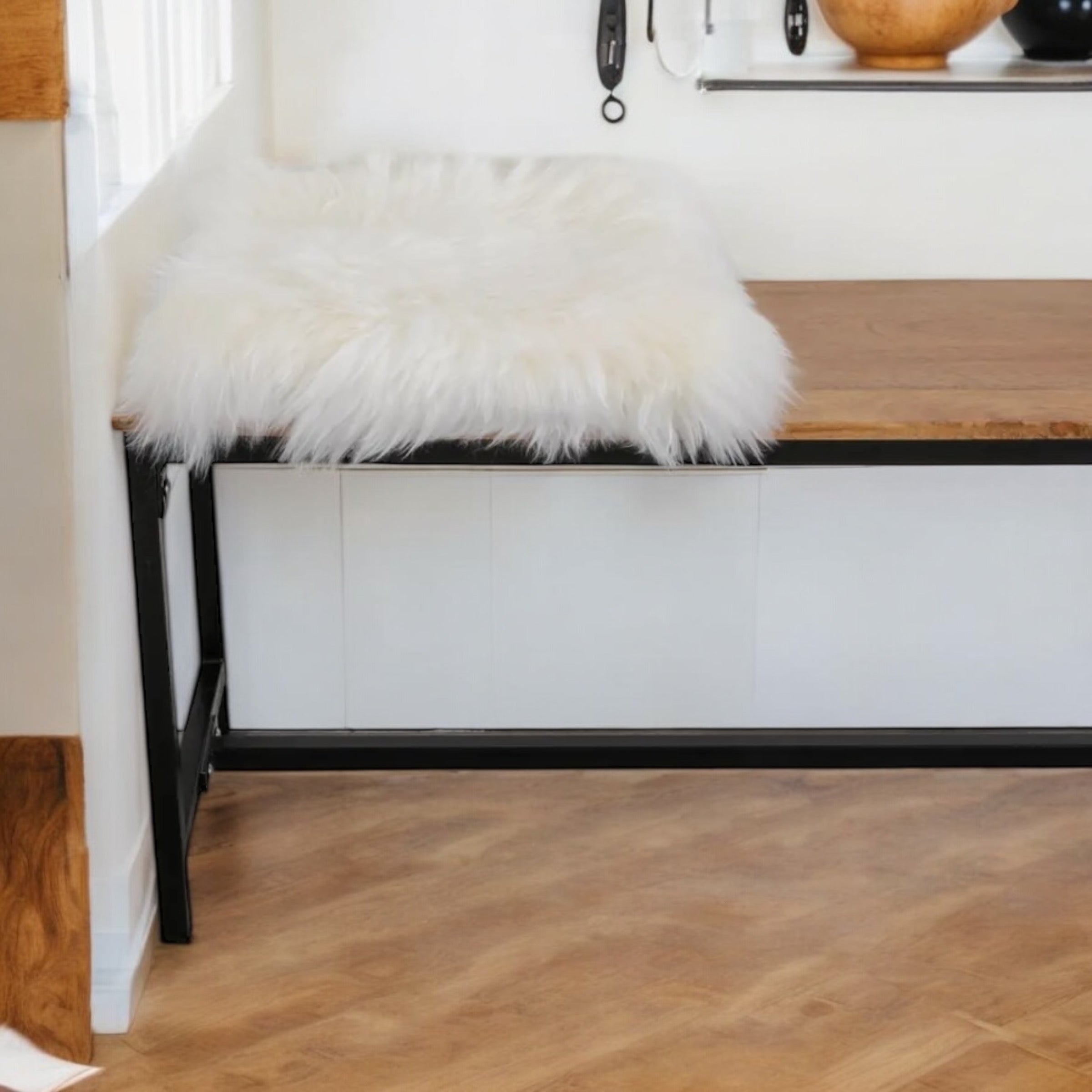 Square sheepskin seat pad