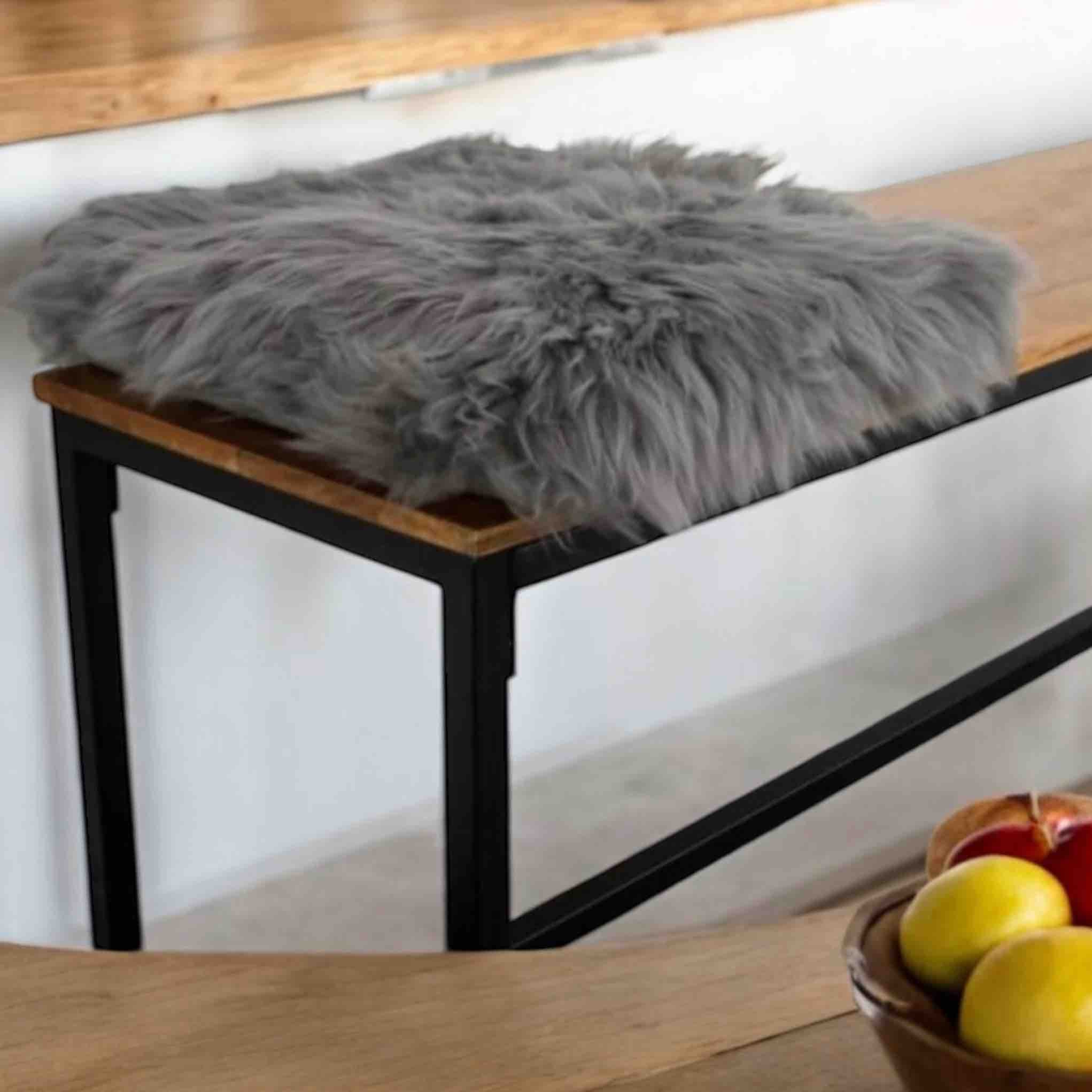 Square sheepskin seat pad