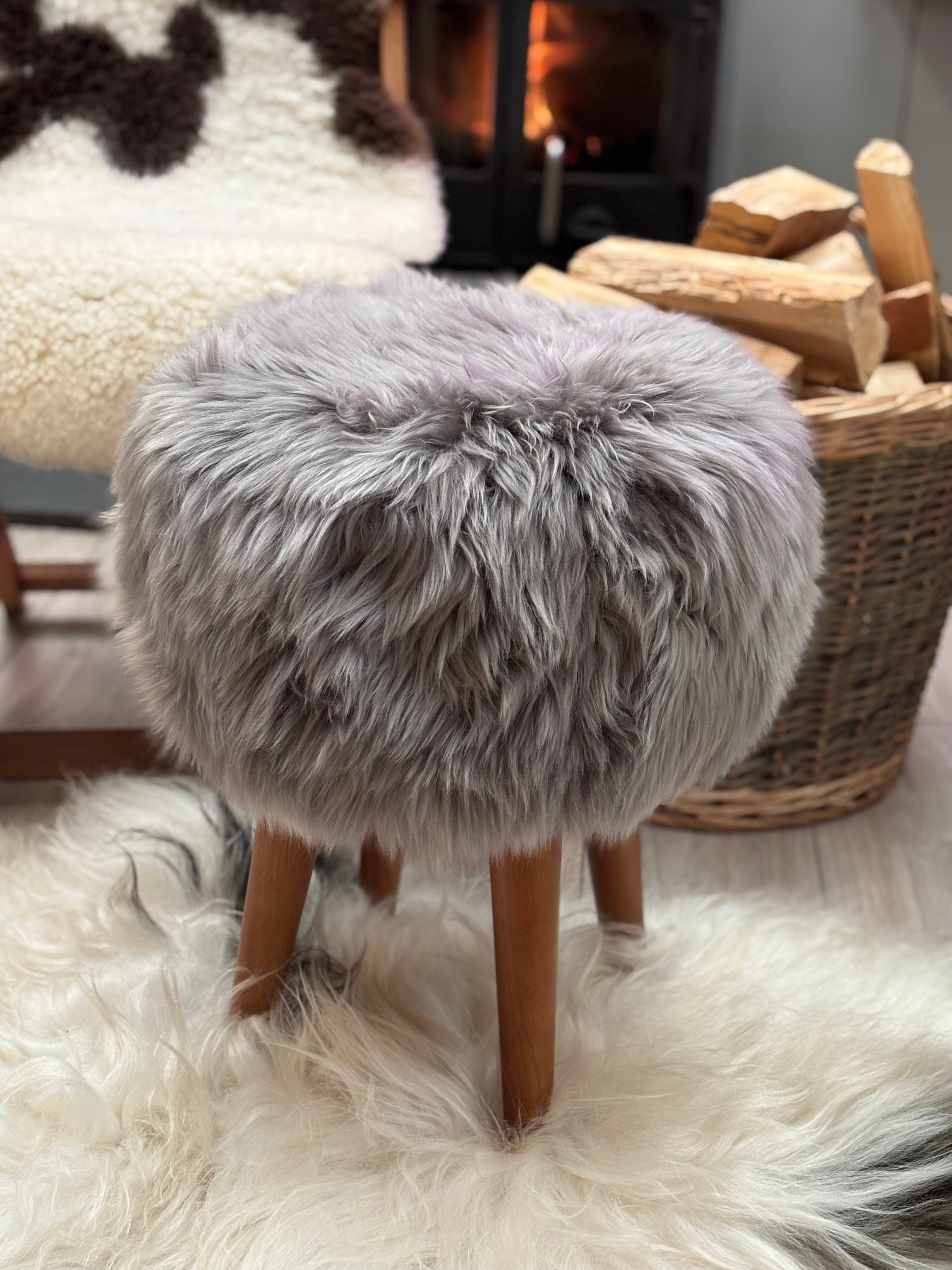 Sheepskin stool