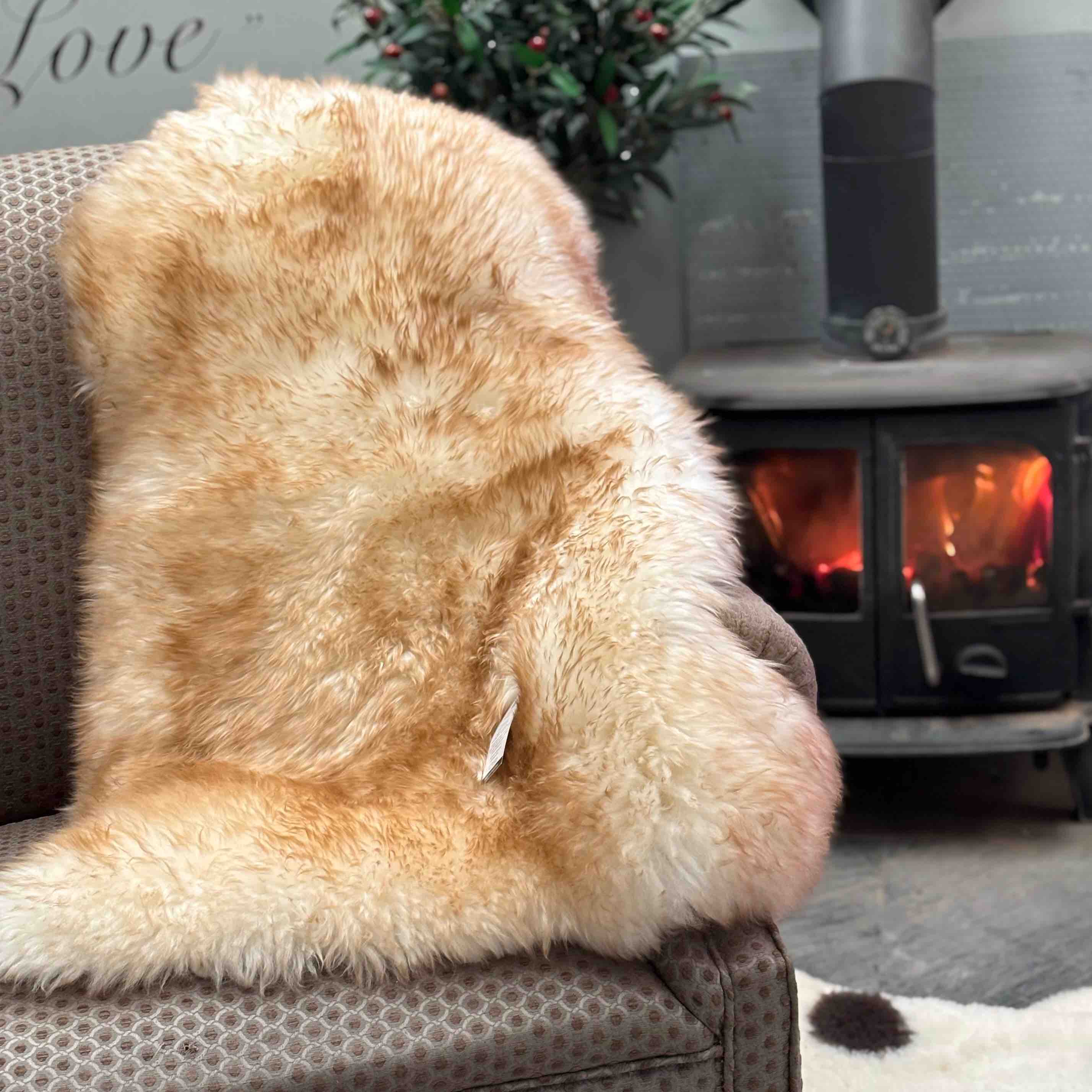 Wolf Sheepskin Rug 