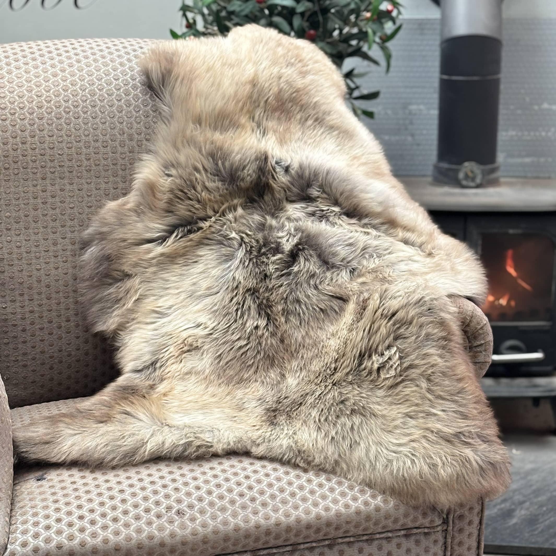 Blue Texel Sheepskin Rug