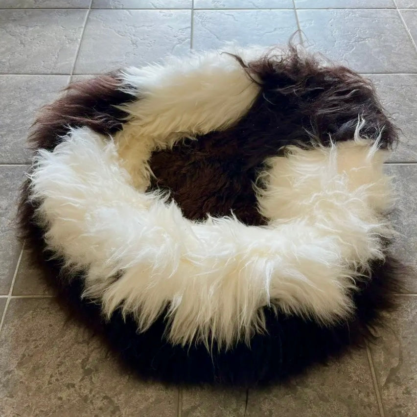 sheepskin dog or cat bed