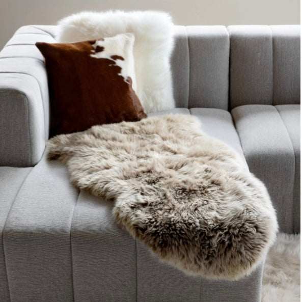 medium Long wool sheepskin rug