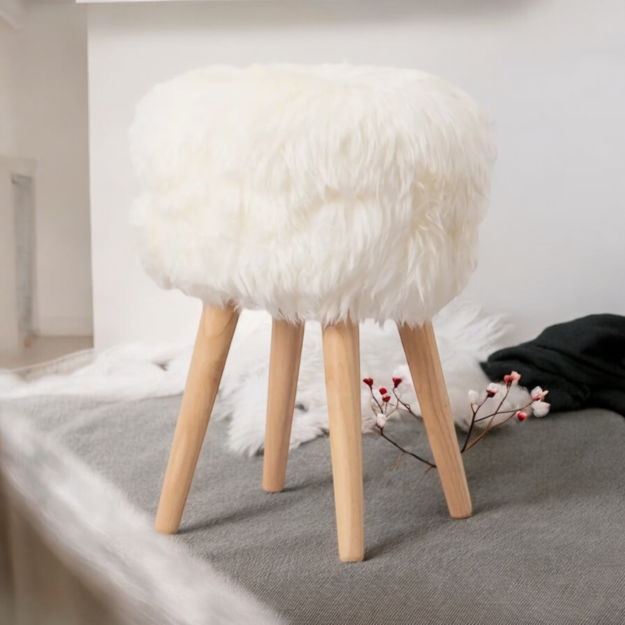 Sheepskin Stool