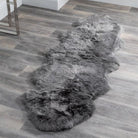 Double Sheepskin Rugs 160 x 65 cm Genuine Wool Rug Grey