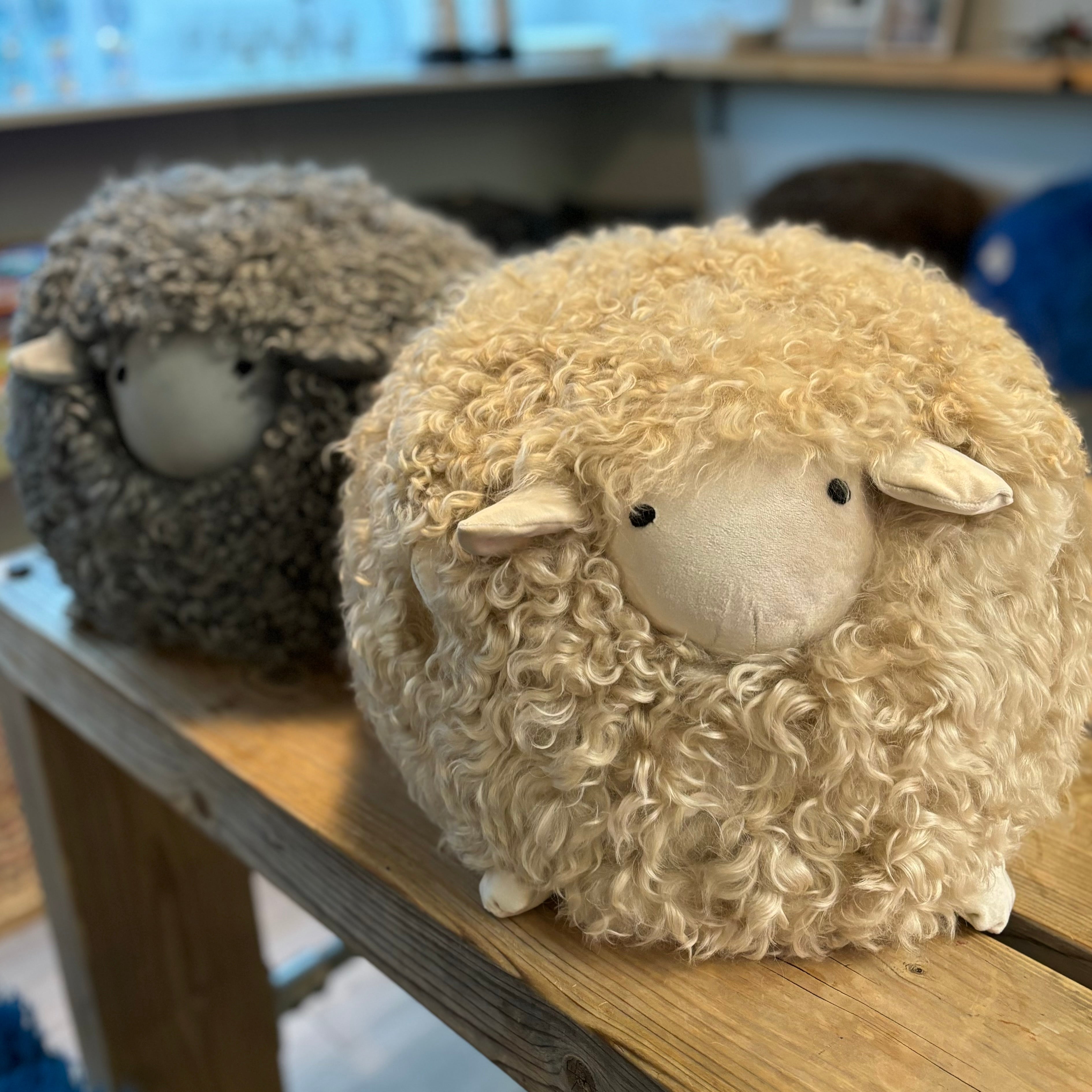 Shearling Lamby Ball Natural Sheepskin Children’s  Stool
