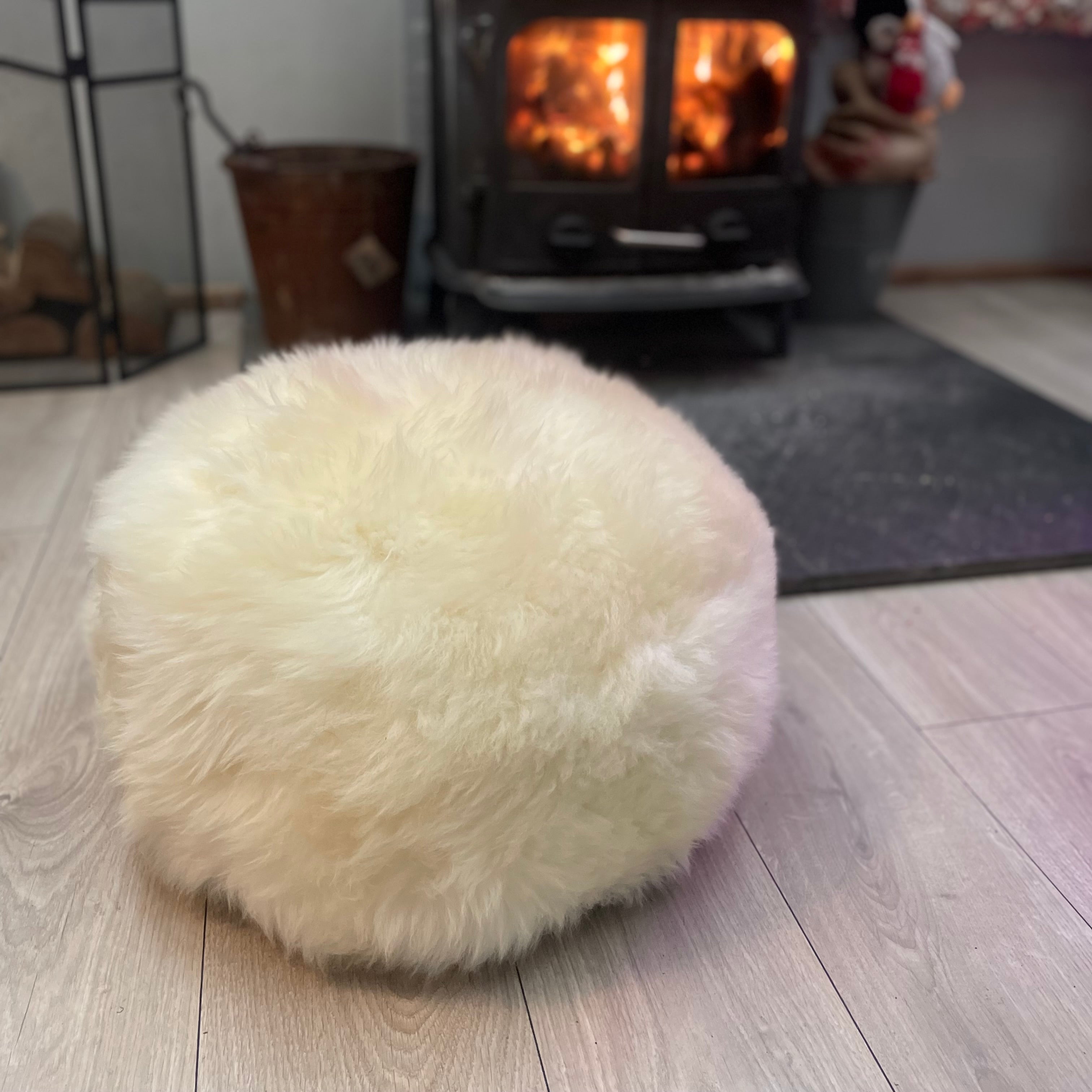 Sheepskin footstool outlet